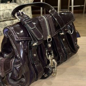 Patent Leather Francesco Biasia Handbag Purse Ox Blood